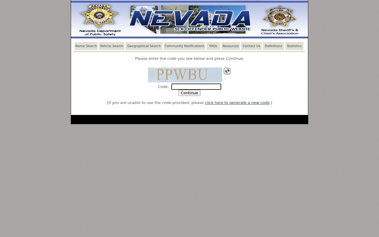 Humboldt County sex offender registry CAPTCHA gateway