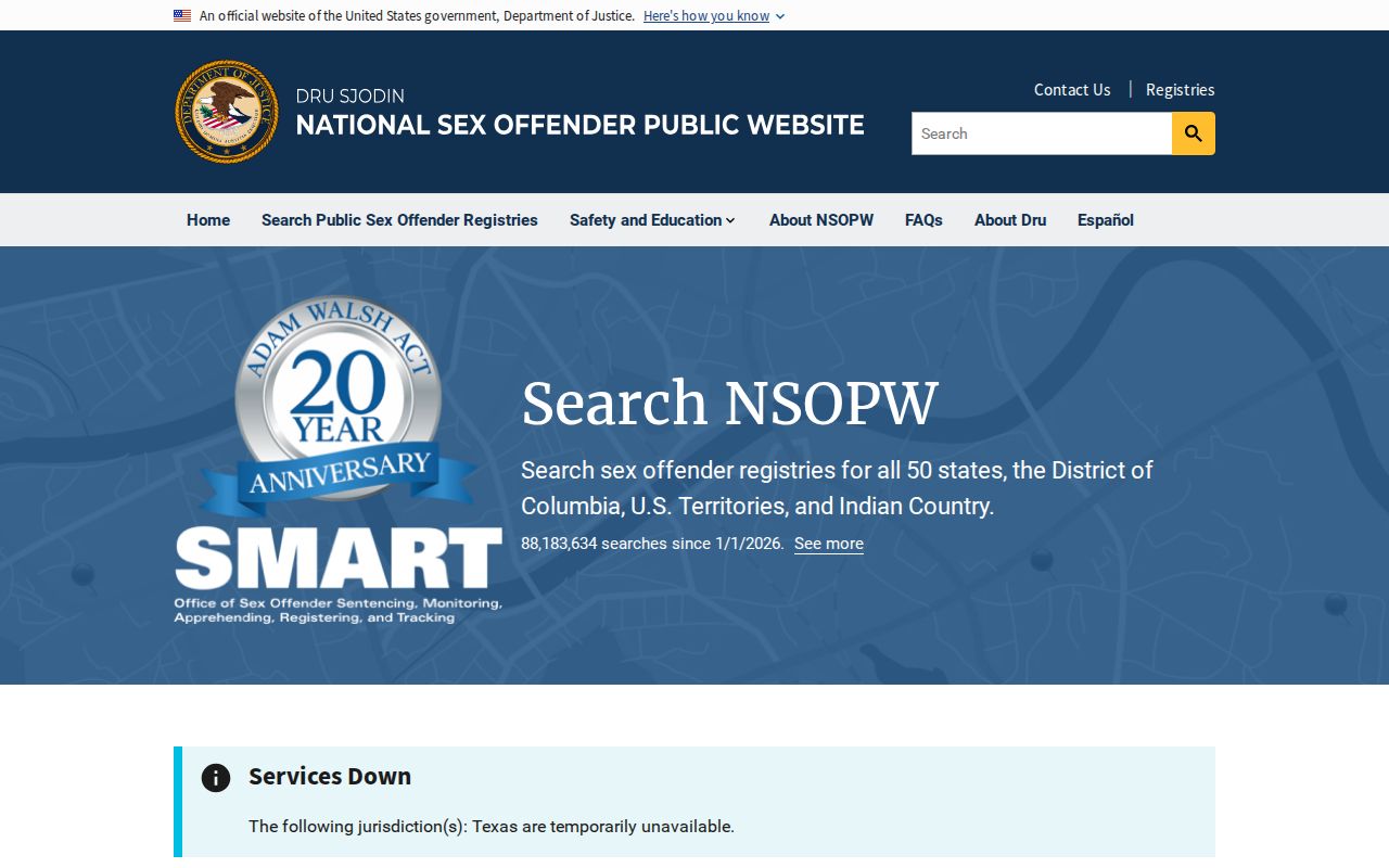 Humboldt County sex offender lookup through the national NSOPW search